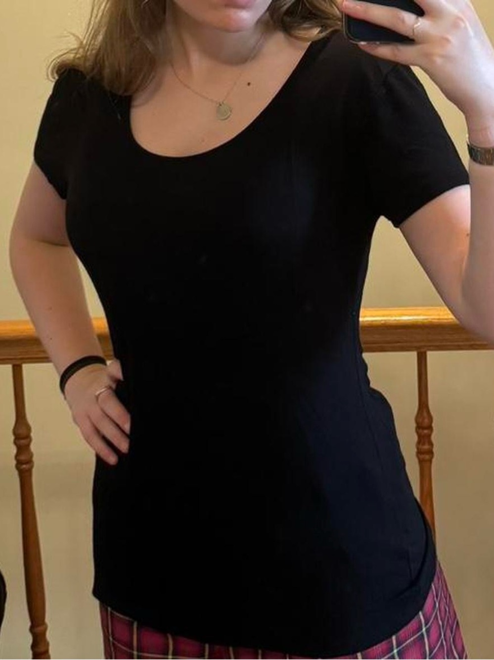 flattering black low cut tee!